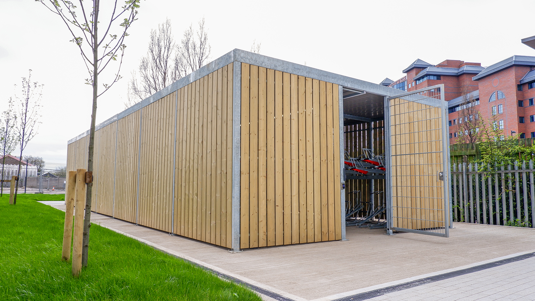 timber bike shelter cubic salford