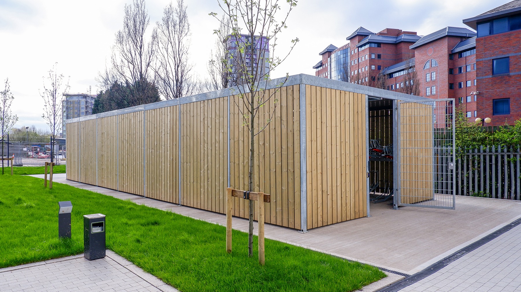 timber bike shelter cubic salford