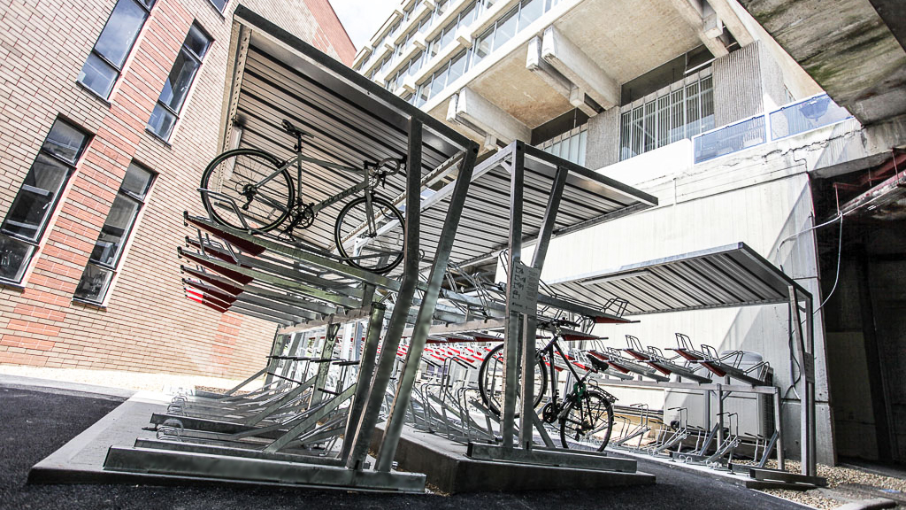 two-tier bike racks and cycle canopy university