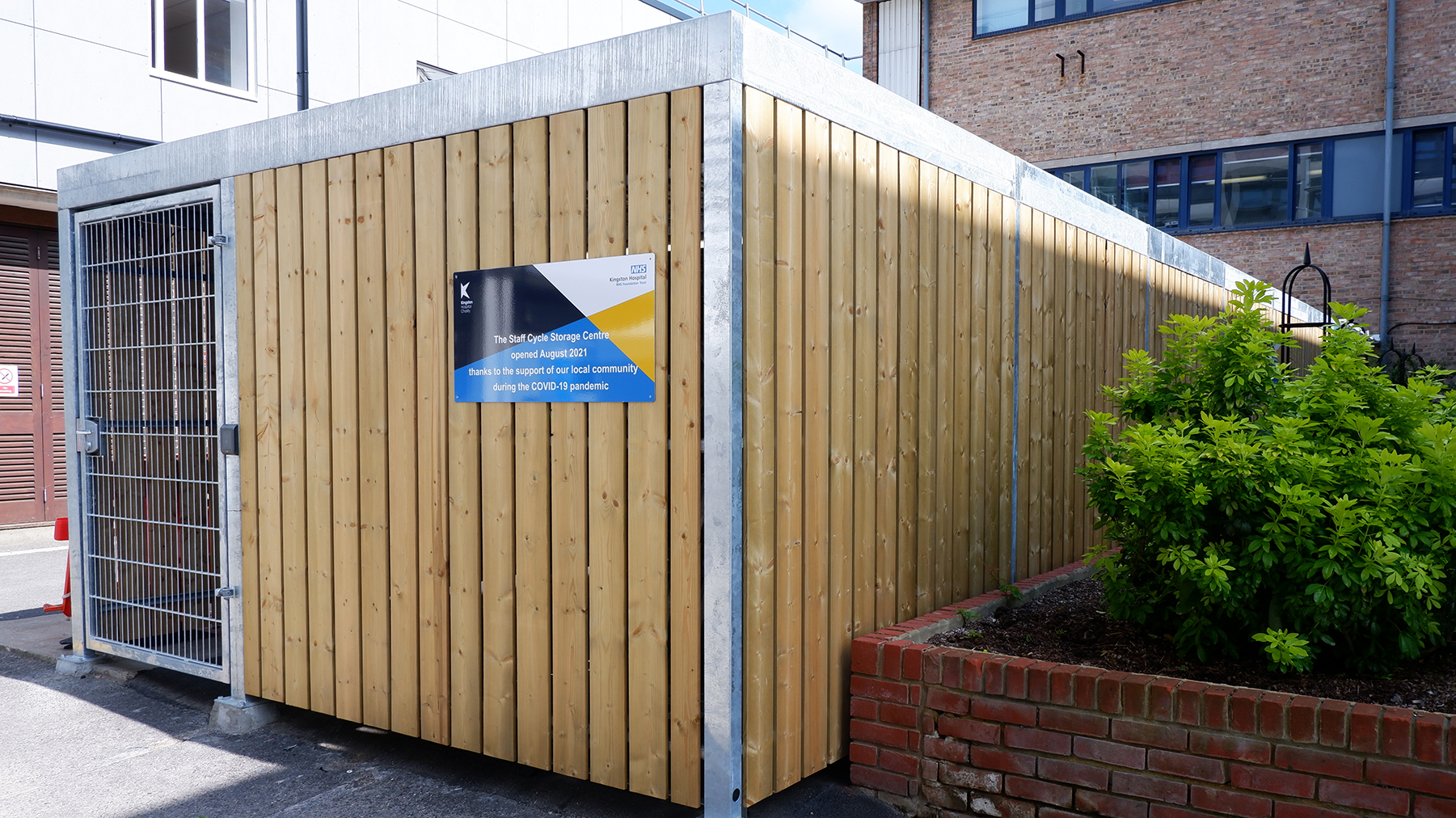 nhs kingston cycle shelter bike racks