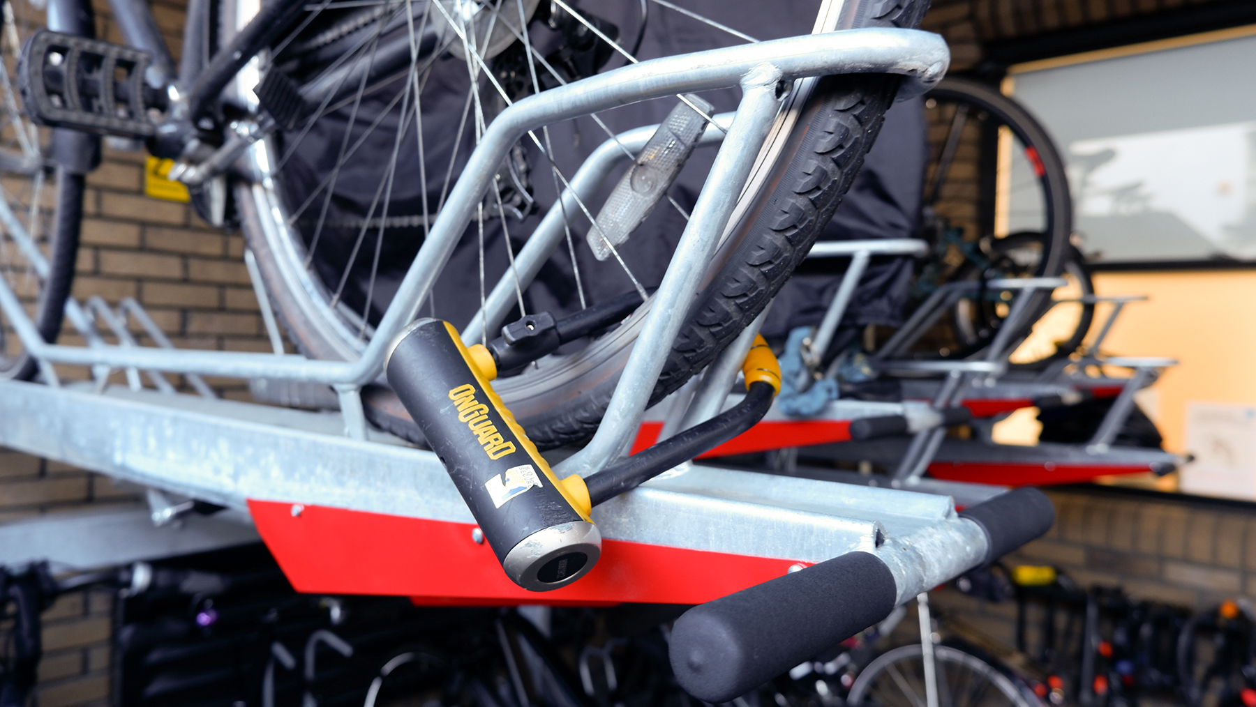 secure cycle caging and hospital bike parking