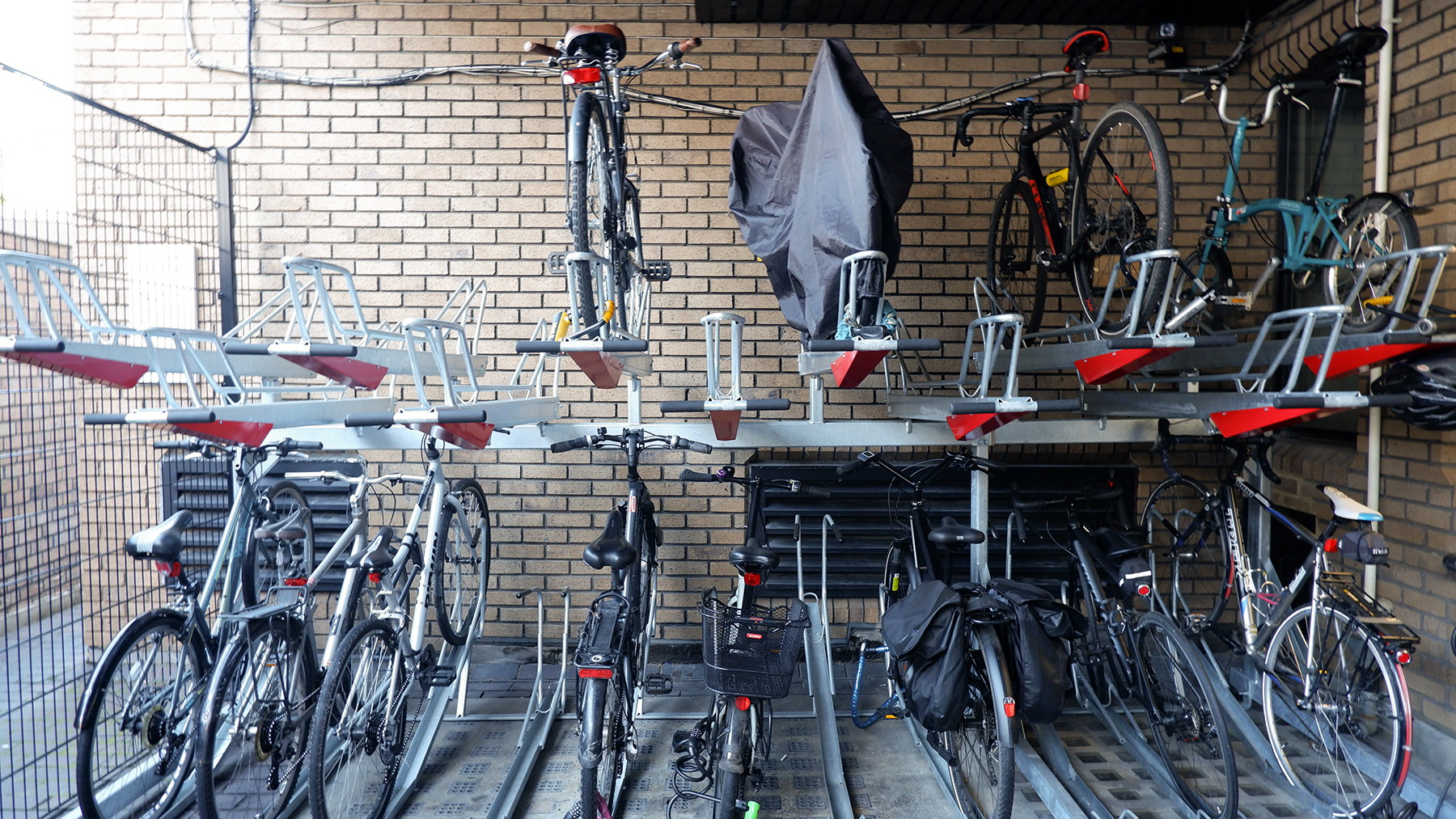 secure cycle caging and hospital bike parking