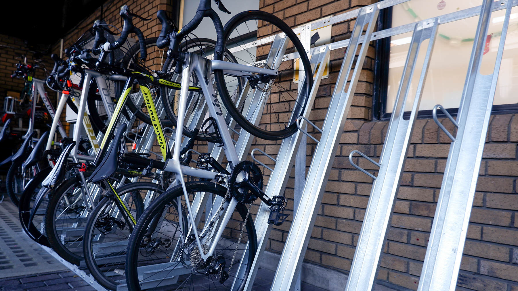 secure cycle caging and hospital bike parking