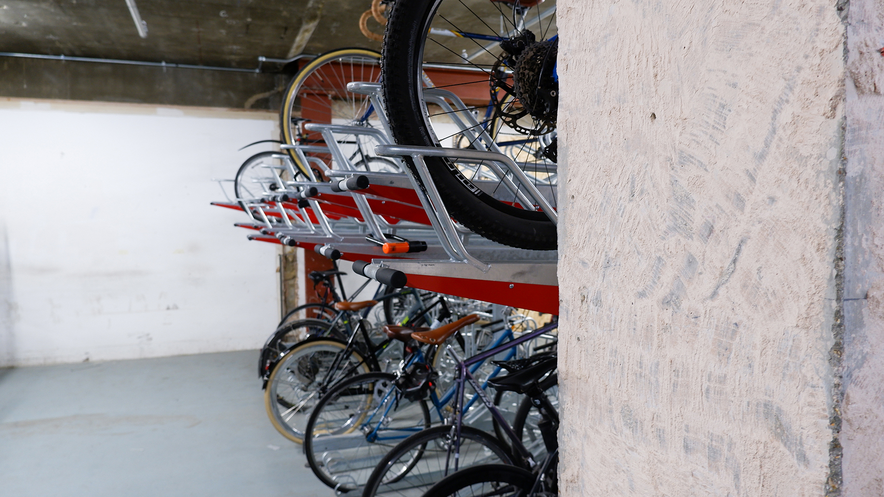 two tier racks london office basement