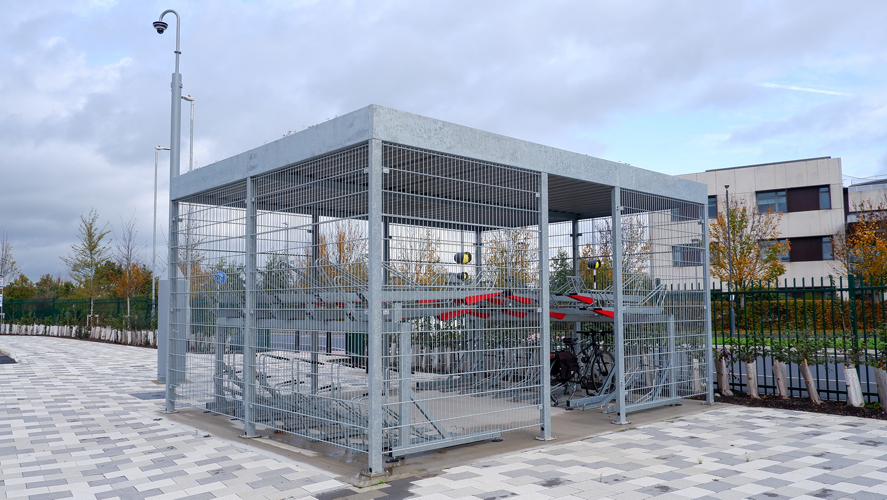 open two tier cycle storage shelter