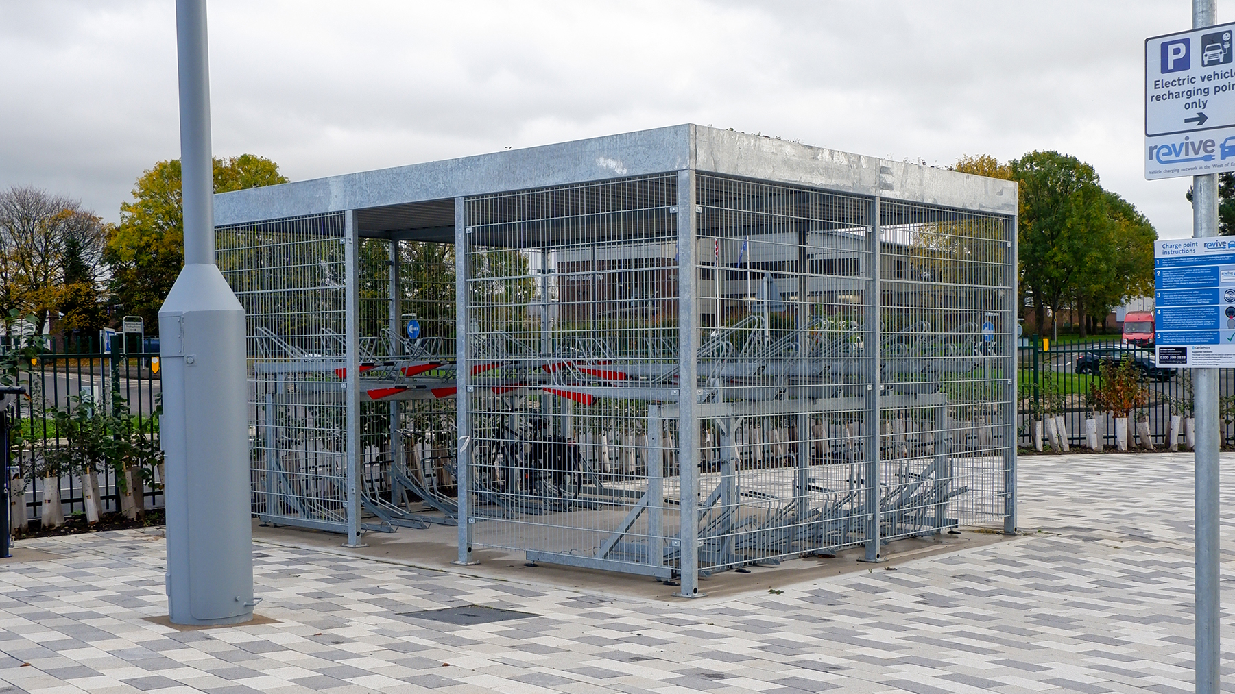 open two tier cycle storage shelter