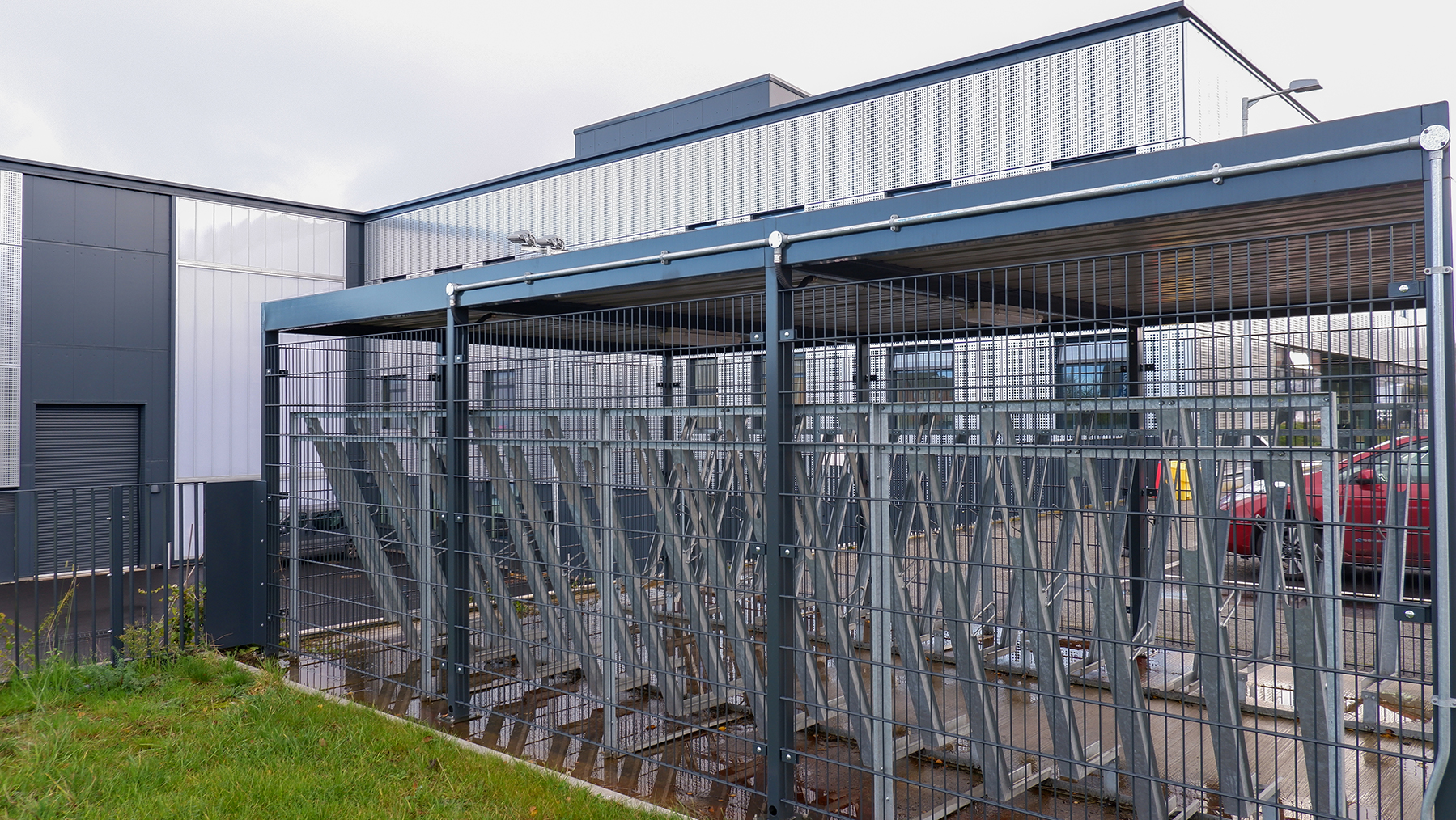 steel mesh bike shelter