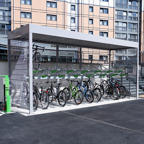 Bike parking shelter on sale