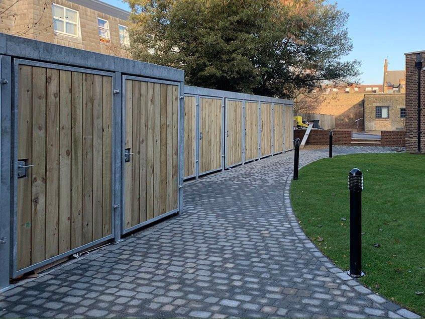 Abbeville place cubic bike shelters