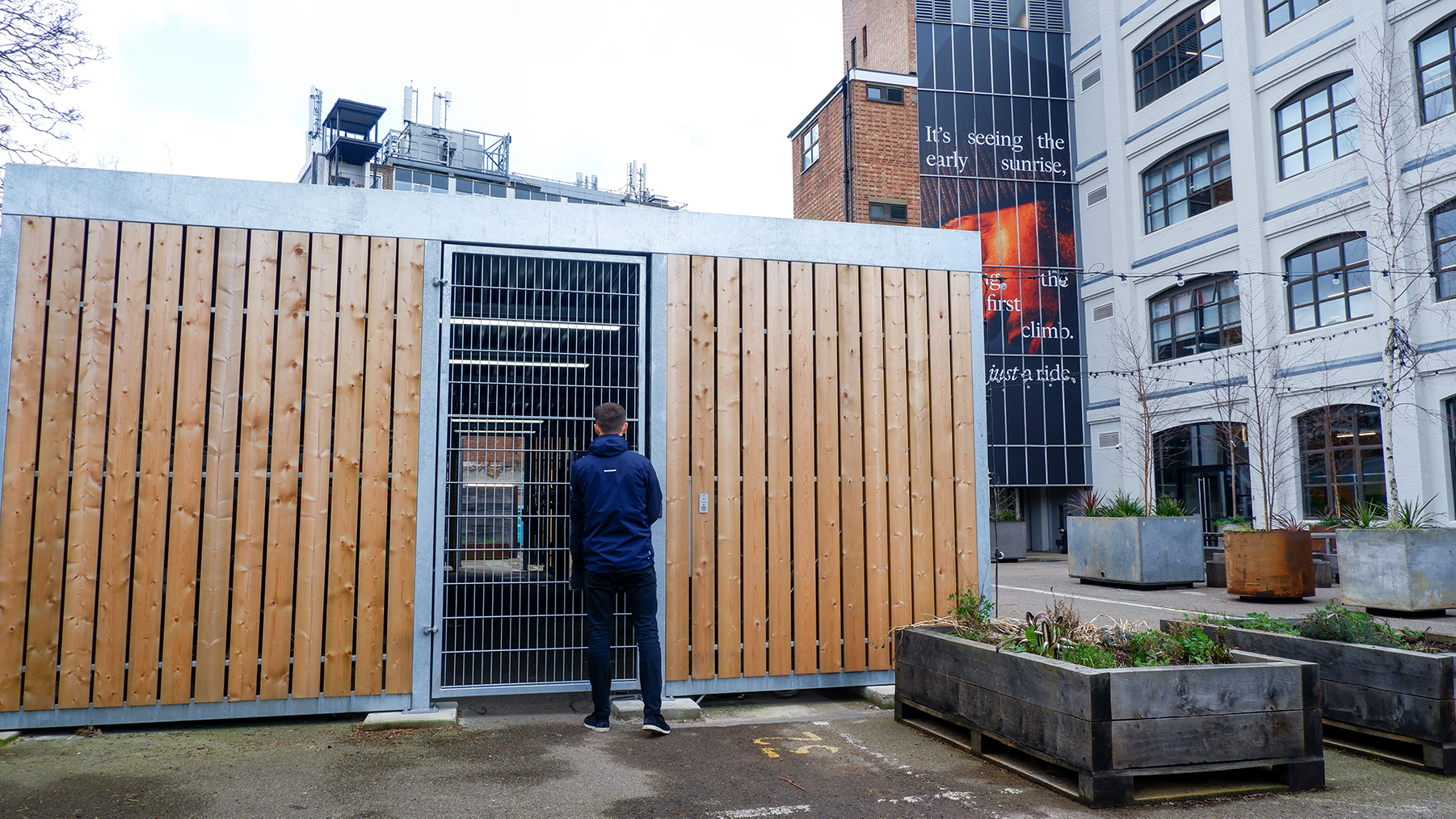 timber cycle shelter rapha bike racks