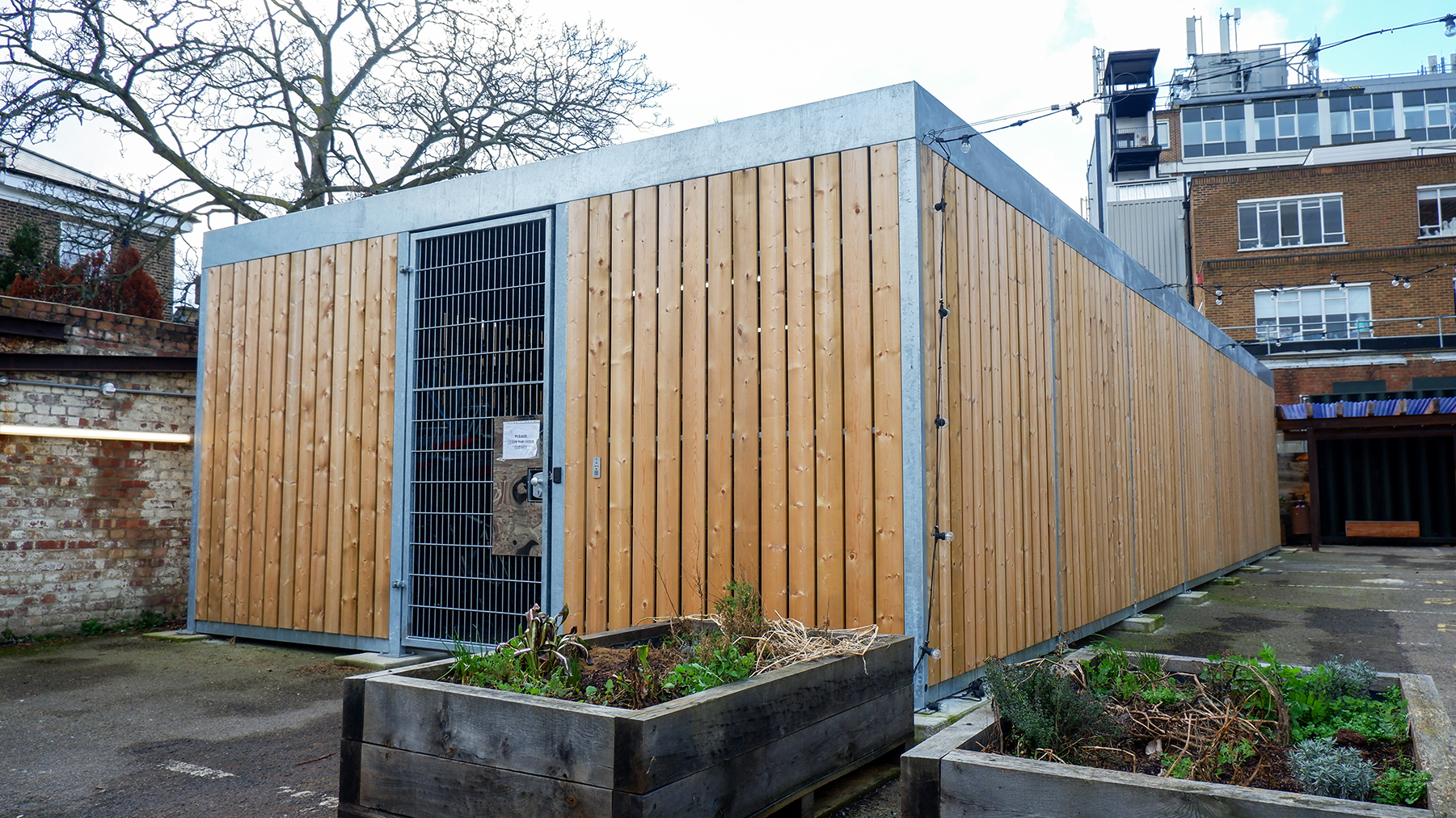 timber cycle shelter rapha bike racks