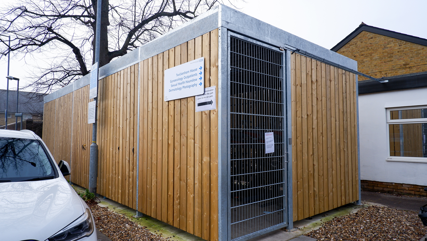 west middlesex hospital bike shelter